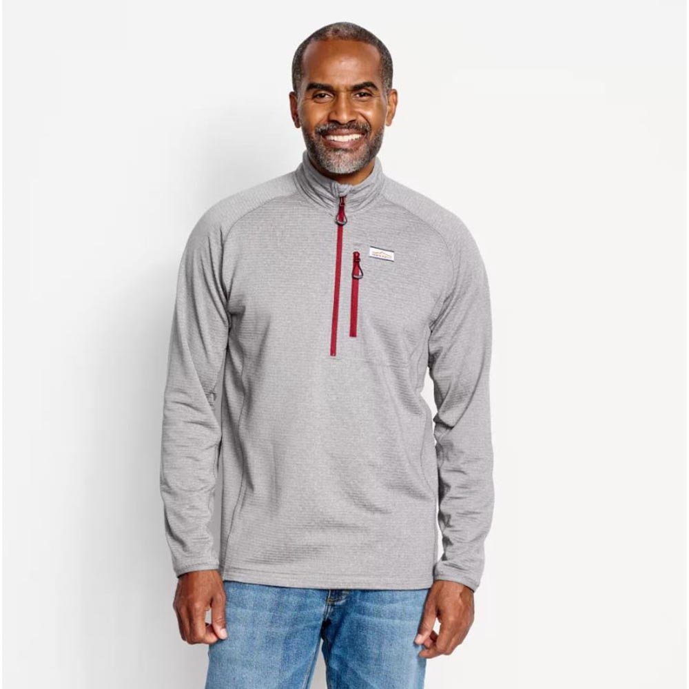 Orvis Horseshoe Hills 1/4 Zip Fleece Men's in Heather Grey